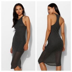 Sparkle and Fade ribbed racerback midi tank dress in OLIVE